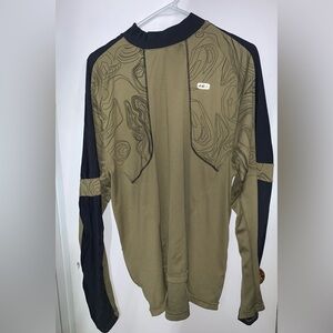 Olive and Black Long Sleeve Top